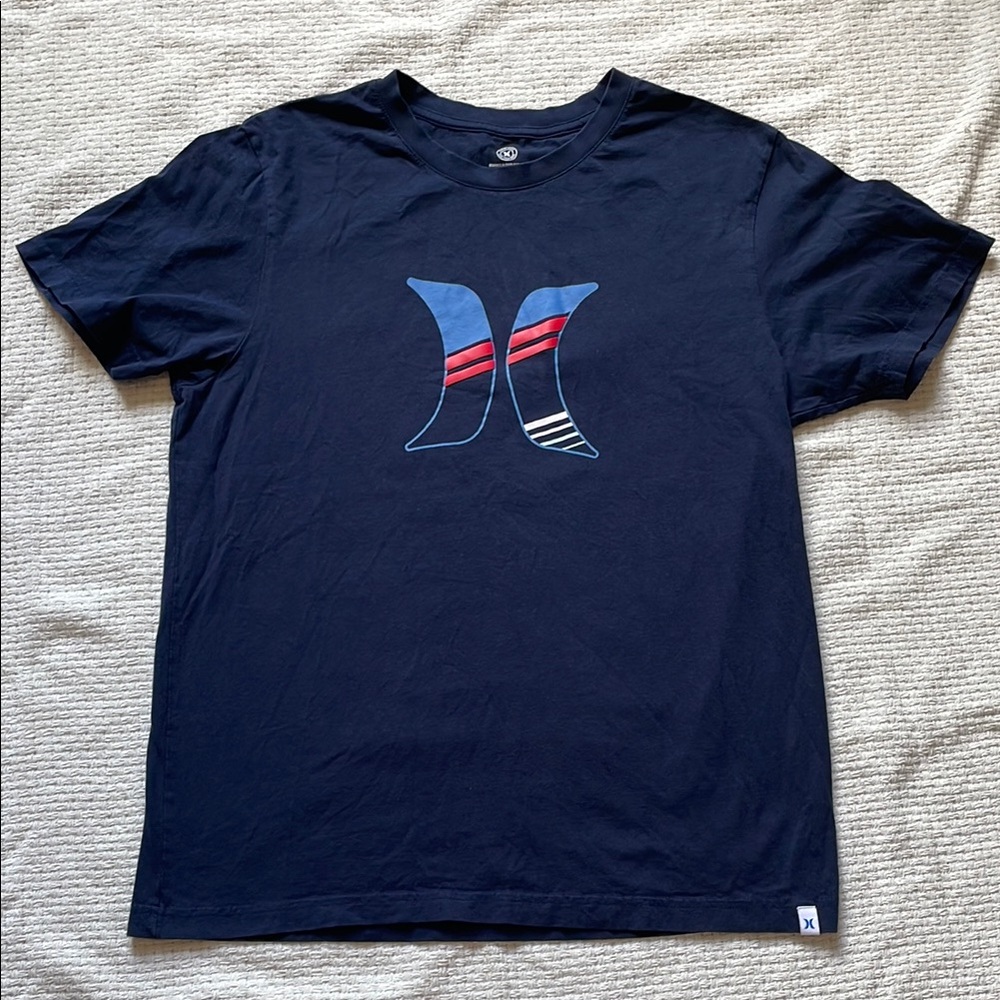 Hurley Blue Short Sleeve Tee with Stylized Logo